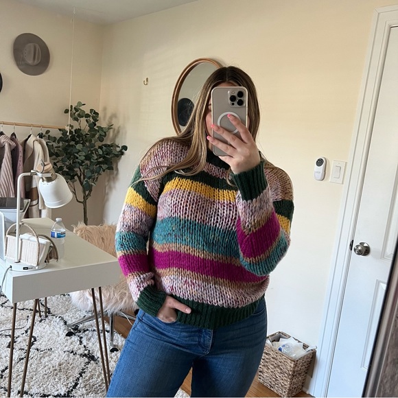 Revolve heart loom striped sweater. Size M. Could also fit a small IMO. - Picture 2 of 5
